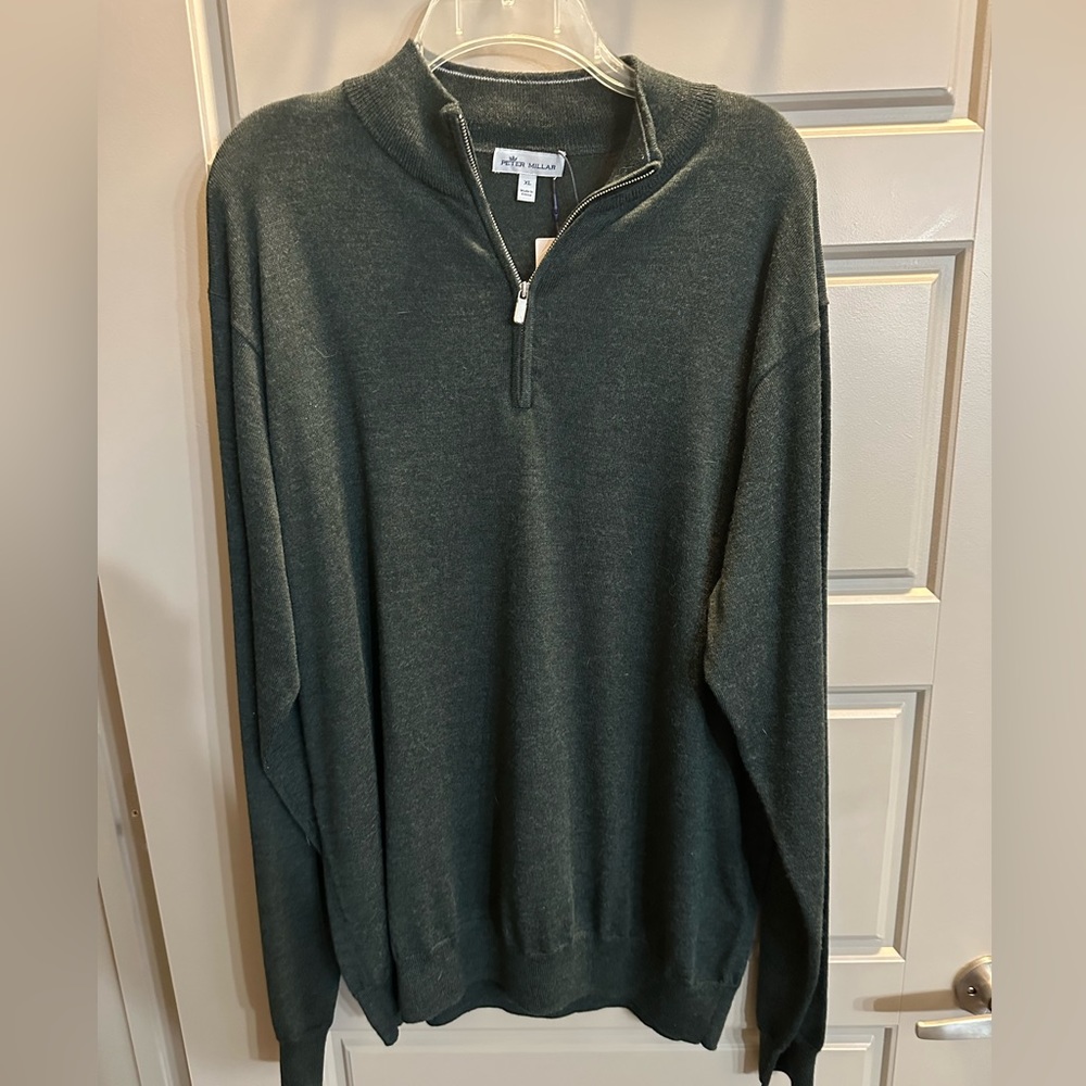 New with tags Peter Millar Sweater 1/4 zip XL Green Men’s crown sport